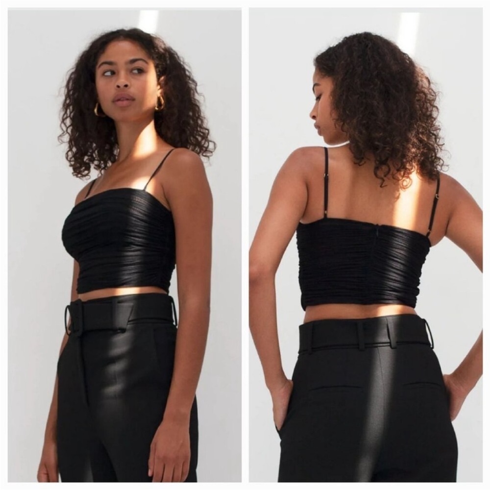 Aritzia Ten By Babaton Black Luxor Mesh Tank Top, Size 2
